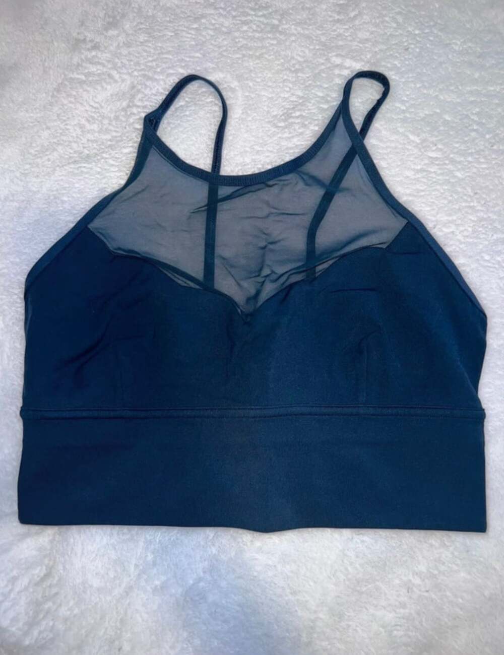 Lululemon Adore Your Core Longline Bra Size 4 Teal Mesh